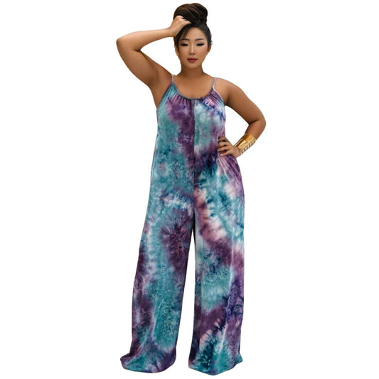 1XL Purple Tie Dye Jumpsuit|1XL - Premium Wholesale Boutique Clothing from Pinktown - Just $40! Shop now at chiquestyles