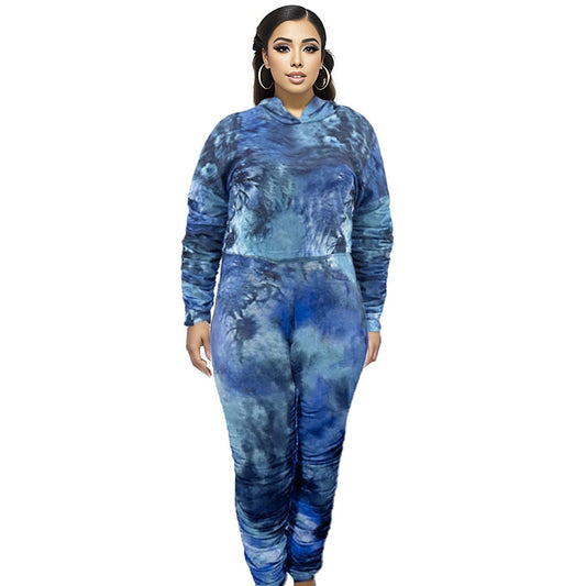 2XL Blue Tie Dye Hoodie Set|2XL - Premium Wholesale Boutique Clothing from Pinktown - Just $47! Shop now at chiquestyles