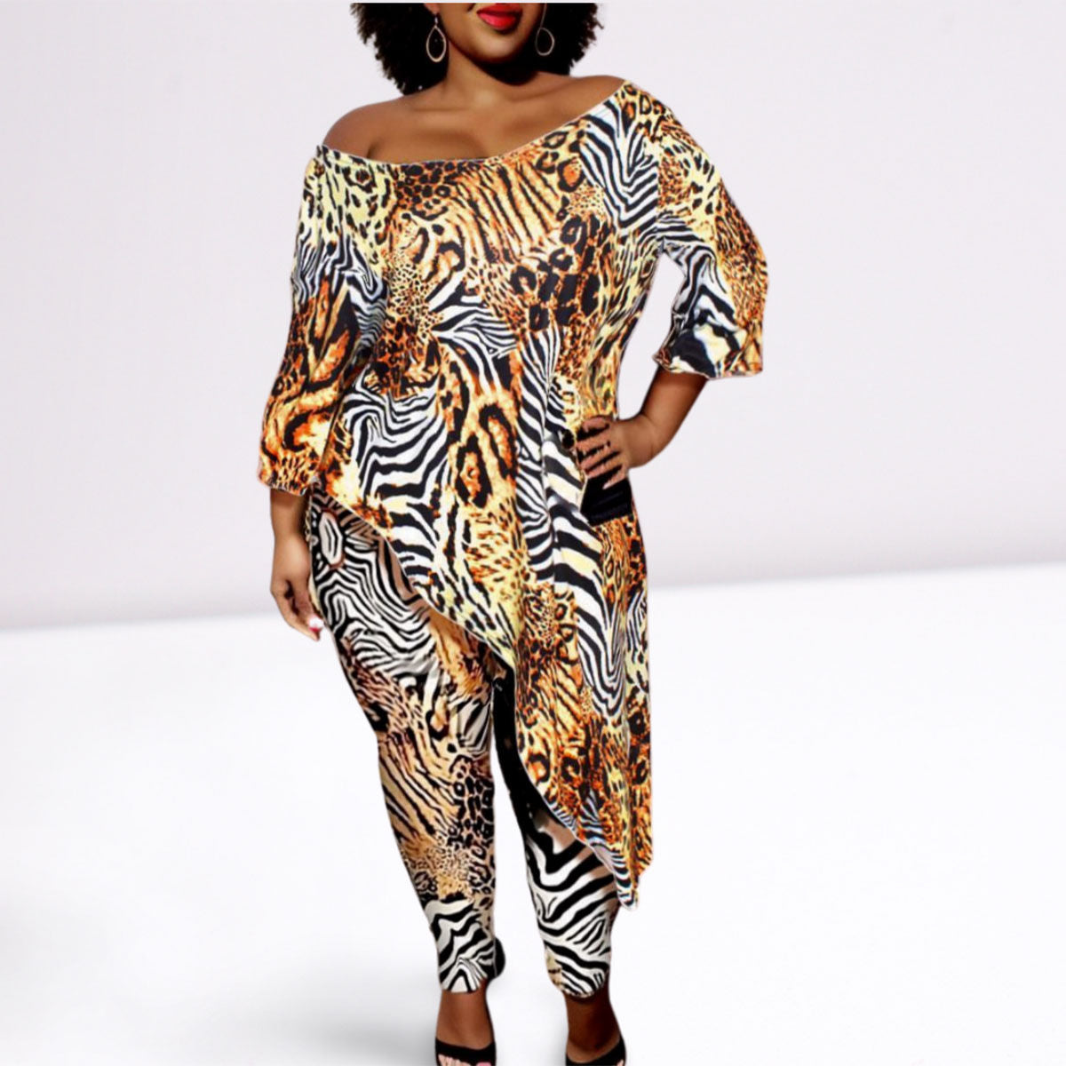 1XL Animal Print Tunic Set|1XL - Premium Wholesale Boutique Clothing from Pinktown - Just $47! Shop now at chiquestyles