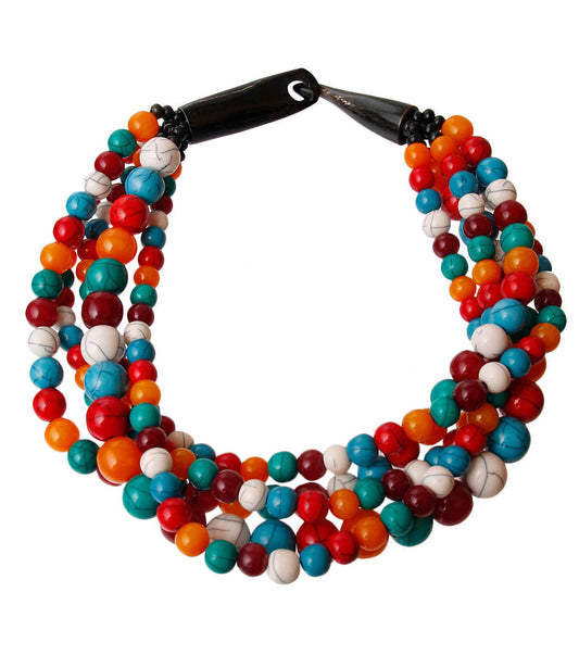 Cracked Multi Color Buffalo Horn Necklace|16 inches - Premium Wholesale Jewelry from Pinktown - Just $34! Shop now at chiquestyles