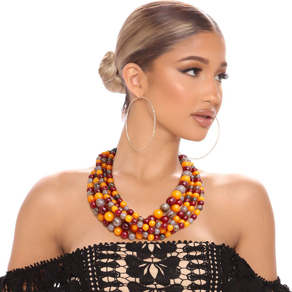 Earthy Bead Buffalo Horn Hook Necklace|16 inches - Premium Wholesale Jewelry from Pinktown - Just $34! Shop now at chiquestyles