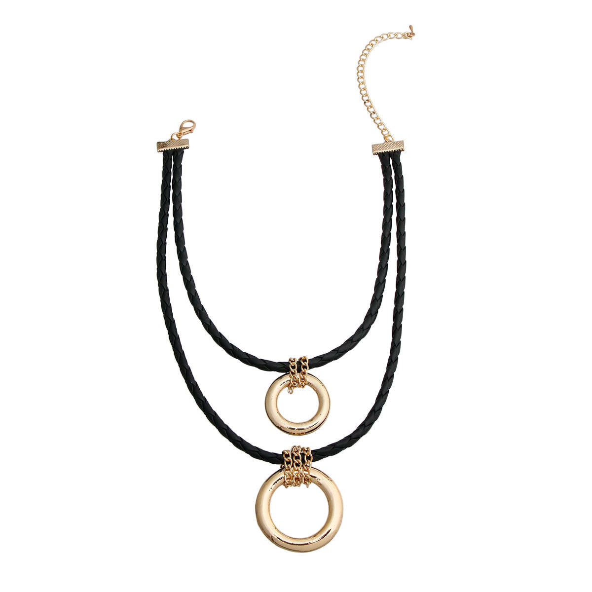 Black Leather Ring Necklace|16 inches - Premium Wholesale Jewelry from Pinktown - Just $11! Shop now at chiquestyles