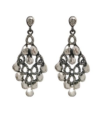 Metal with Stone Drop Earrings|2.5 inches - Premium Wholesale Jewelry from Pinktown - Just $8! Shop now at chiquestyles