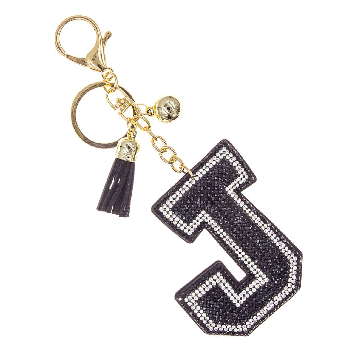 J Black Keychain Bag Charm|6.5 x 2.75 inches - Premium Wholesale Fashion Accessories from Pinktown - Just $7! Shop now at chiquestyles