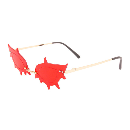 Red Rimless Spike Sunglasses|One Size - Premium Wholesale Fashion Accessories from Pinktown - Just $16! Shop now at chiquestyles