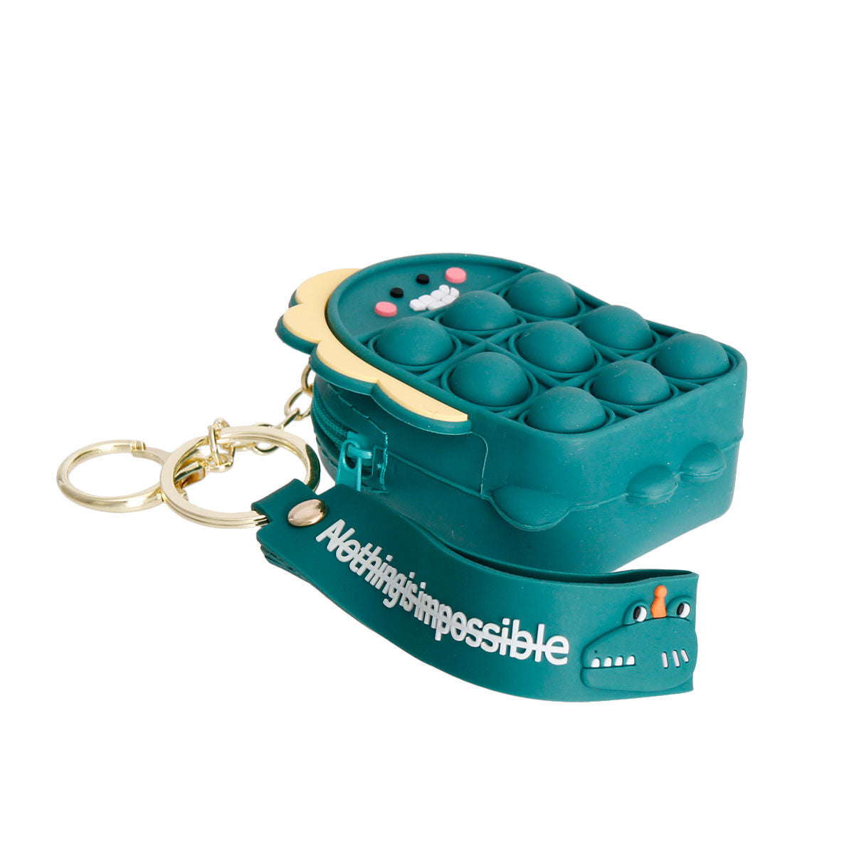 Teal Dino Bubble Pop Keychain|3 x 2.25 inches - Premium Wholesale Fashion Accessories from Pinktown - Just $9! Shop now at chiquestyles