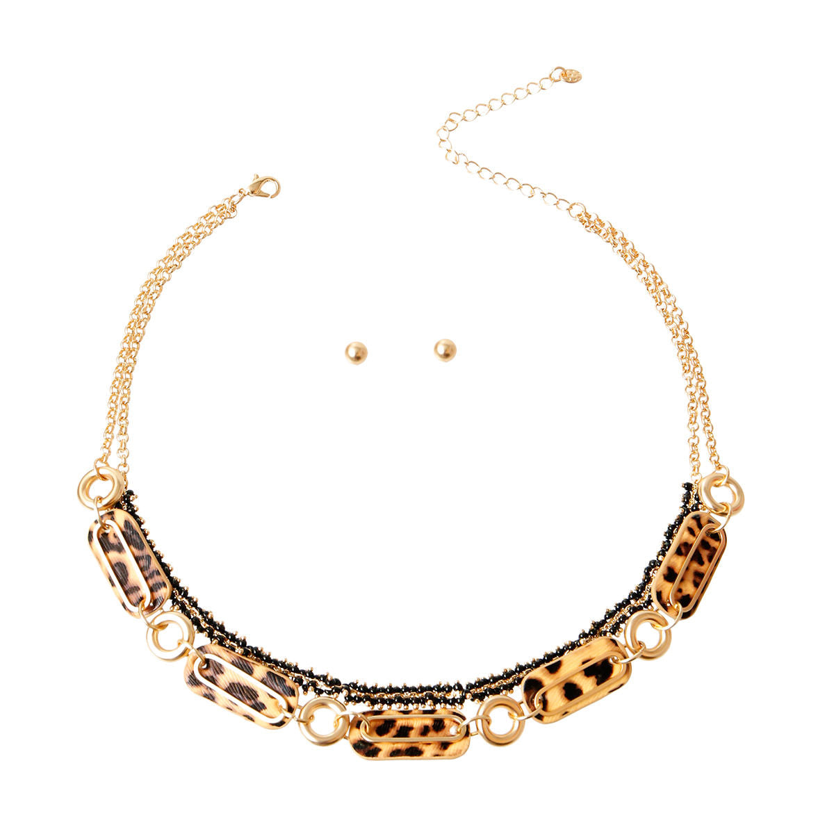 Matte Gold Leopard Link Set|16 inches - Premium Wholesale Jewelry from Pinktown - Just $21! Shop now at chiquestyles