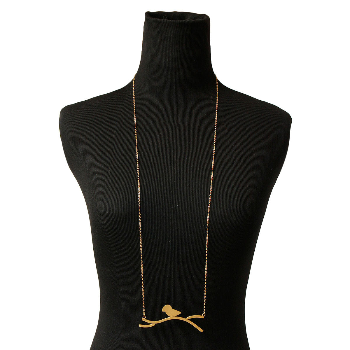 Gold Brass Bird Pendant Necklace|36 inches - Premium Wholesale Jewelry from Pinktown - Just $16! Shop now at chiquestyles