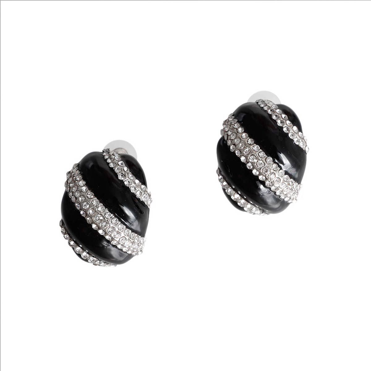 Black and Silver Dome Studs|1.5 inches - Premium Wholesale Jewelry from Pinktown - Just $12! Shop now at chiquestyles