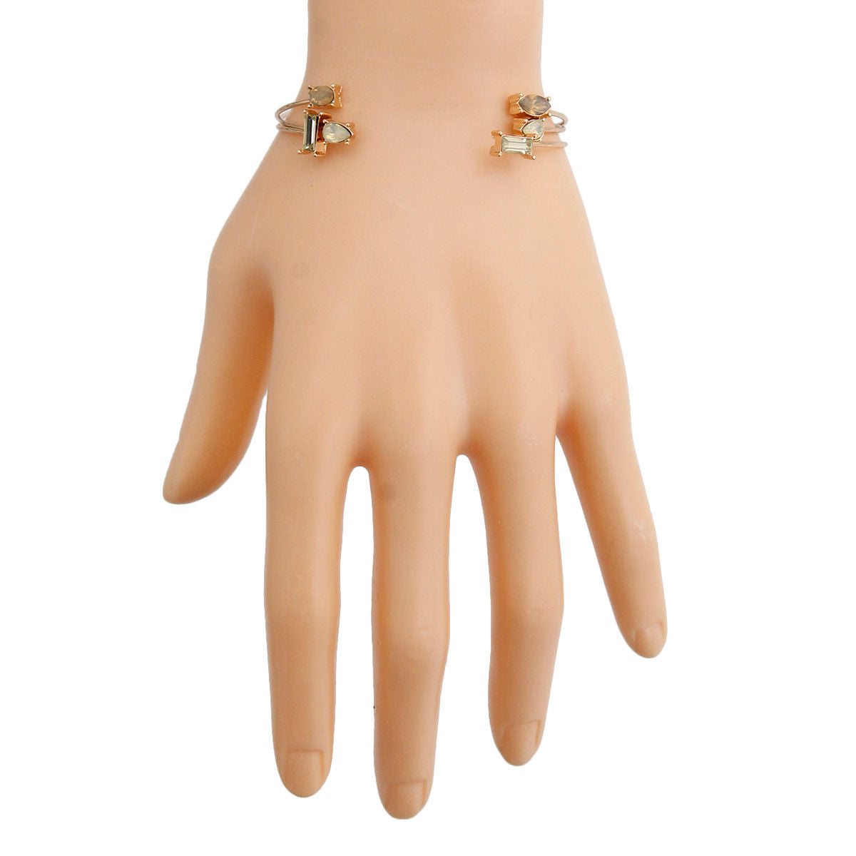 Opal Crystal 3Pcs Thin Wire Cuff|Adjustable - Premium Wholesale Jewelry from Pinktown - Just $5! Shop now at chiquestyles