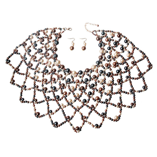 Gold Mixed Pearl Choker Cape|16 inches - Premium Wholesale Jewelry from Pinktown - Just $31! Shop now at chiquestyles