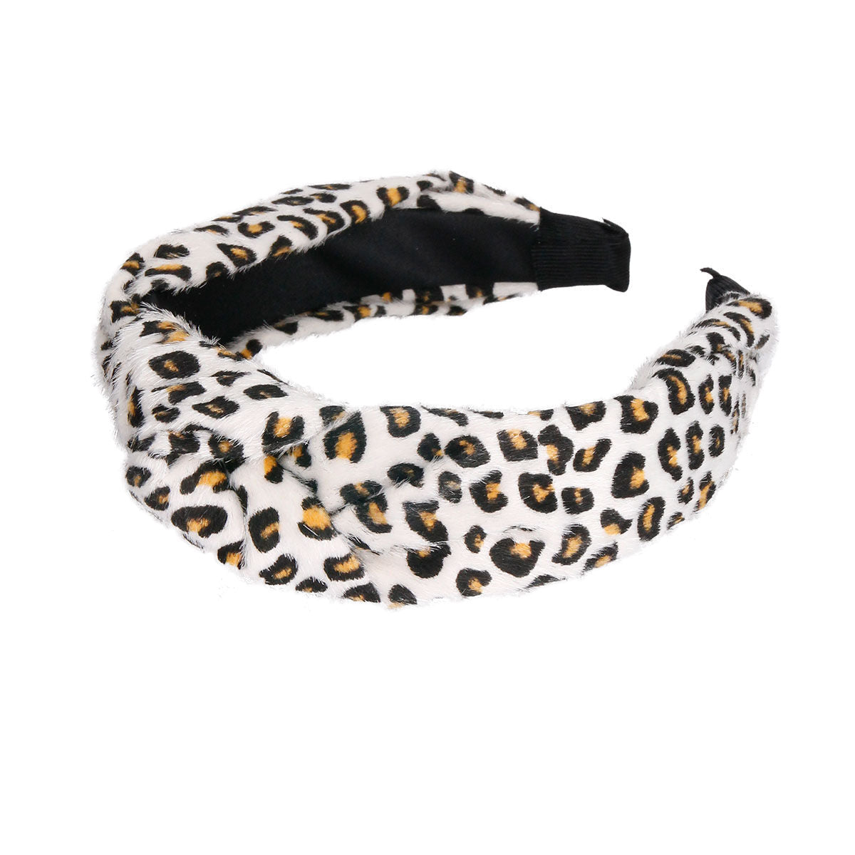 Furry White Leopard Knot Headband|Adjustable - Premium Wholesale Fashion Accessories from Pinktown - Just $10! Shop now at chiquestyles