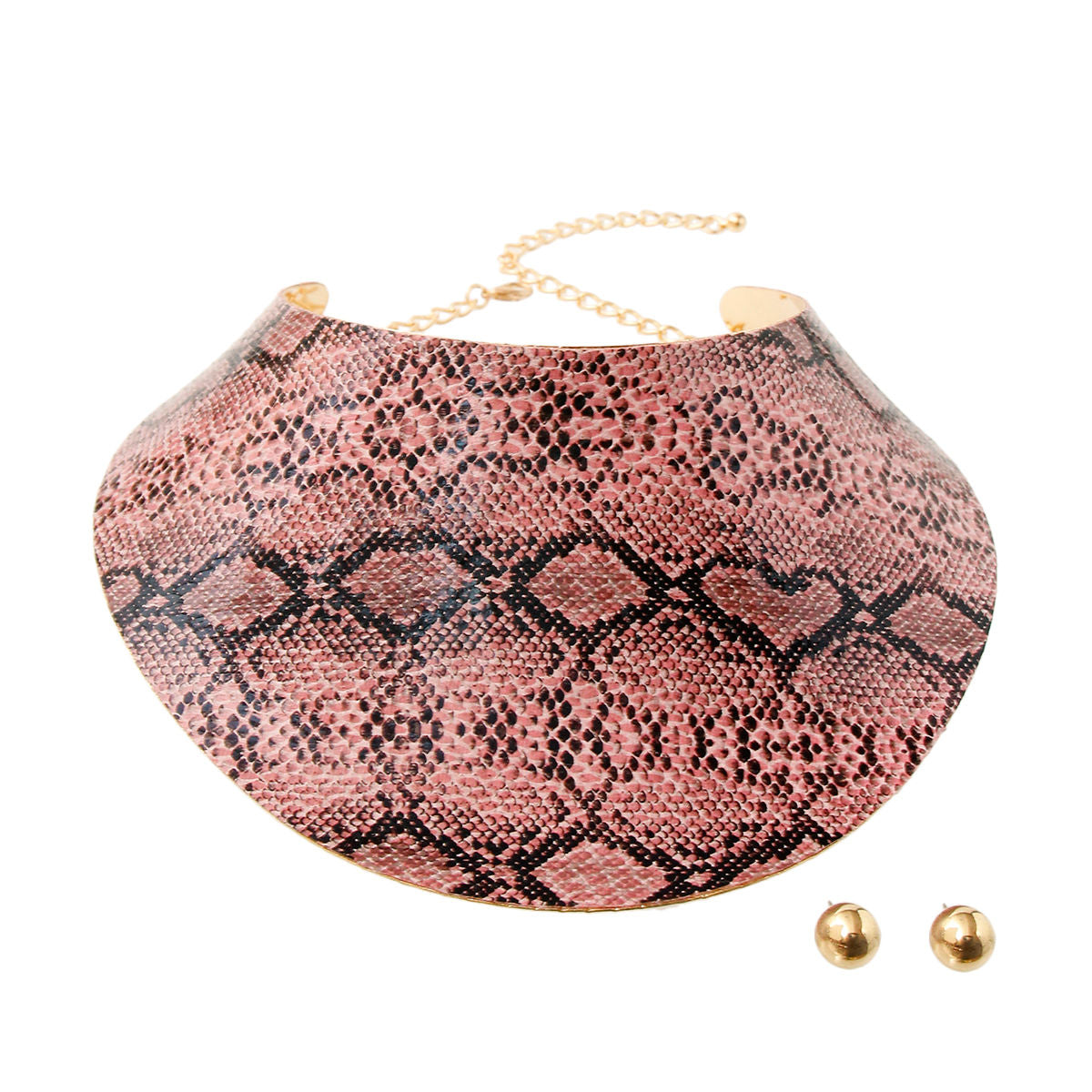Snake Print Collar Choker Set|16 inches - Premium Wholesale Jewelry from Pinktown - Just $15! Shop now at chiquestyles