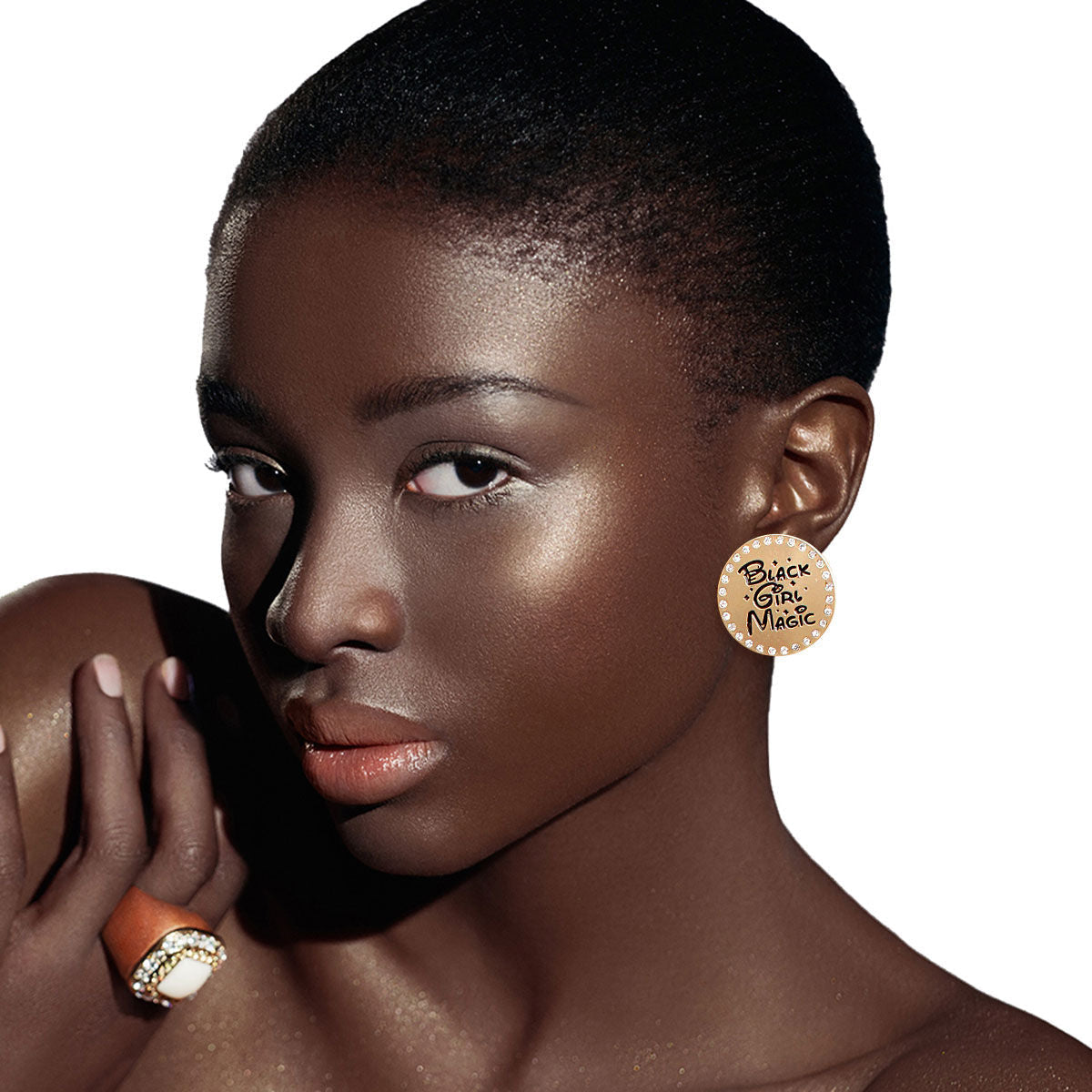 Gold 3 Pcs Black Girl Magic Studs - Premium Wholesale Jewelry from Pinktown - Just $15! Shop now at chiquestyles