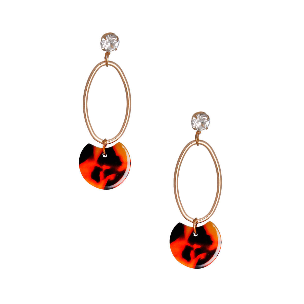Rhinestone Tortoiseshell Oval Earrings|2.75 inches - Premium Wholesale Jewelry from Pinktown - Just $6! Shop now at chiquestyles