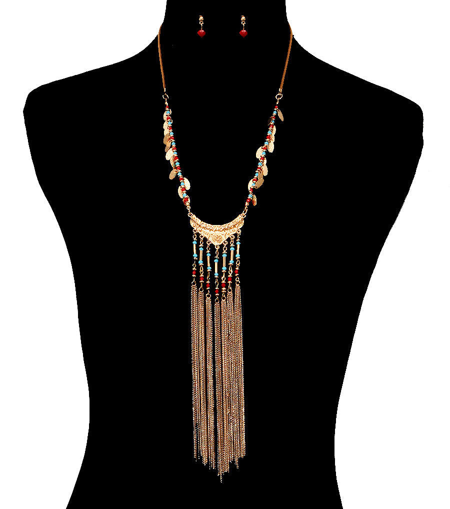 Tassel Necklace Set|20 inches - Premium Wholesale Jewelry from Pinktown - Just $10! Shop now at chiquestyles