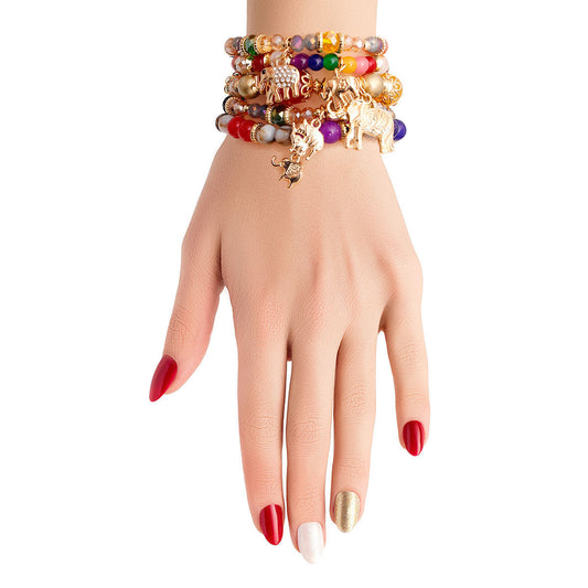 Multi Color Bead Elephant Bracelets|Stretch to Fit - Premium Wholesale Jewelry from Pinktown - Just $13! Shop now at chiquestyles