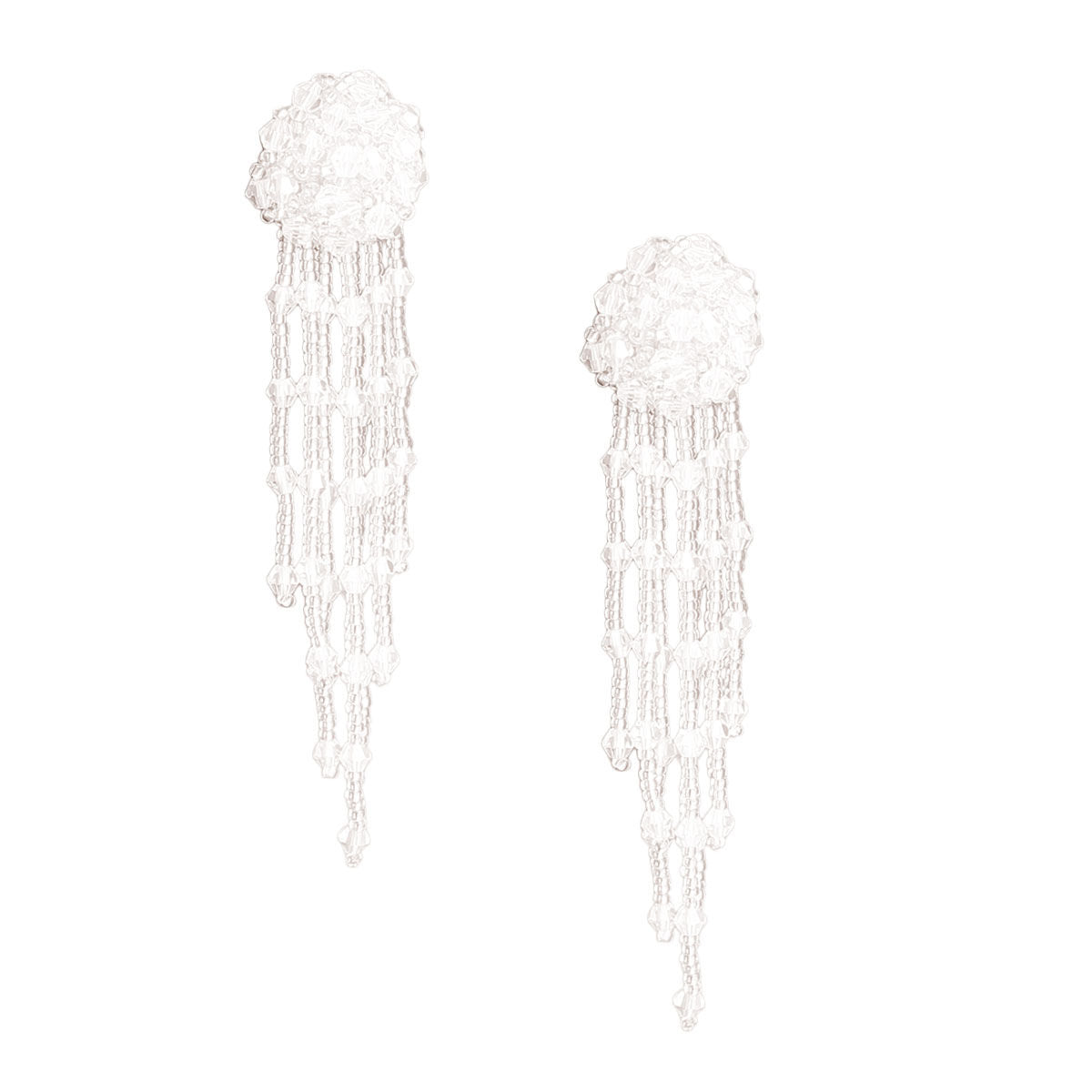 Clear Glass Bead Ball Fringe Earrings - Premium Wholesale Jewelry from Pinktown - Just $12! Shop now at chiquestyles