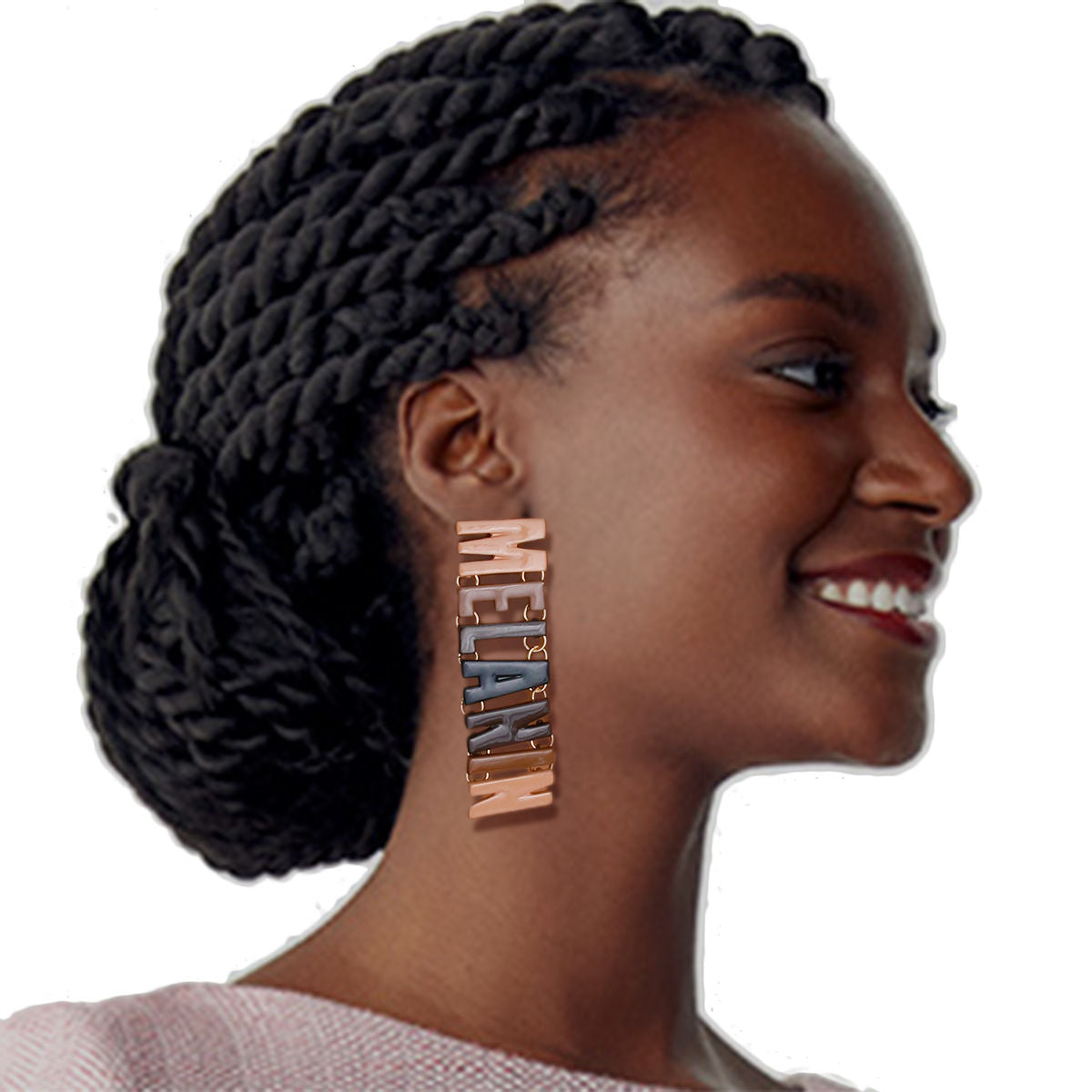 Melanin Letter Drop Earrings|2.5 inches - Premium Wholesale Jewelry from Pinktown - Just $15! Shop now at chiquestyles