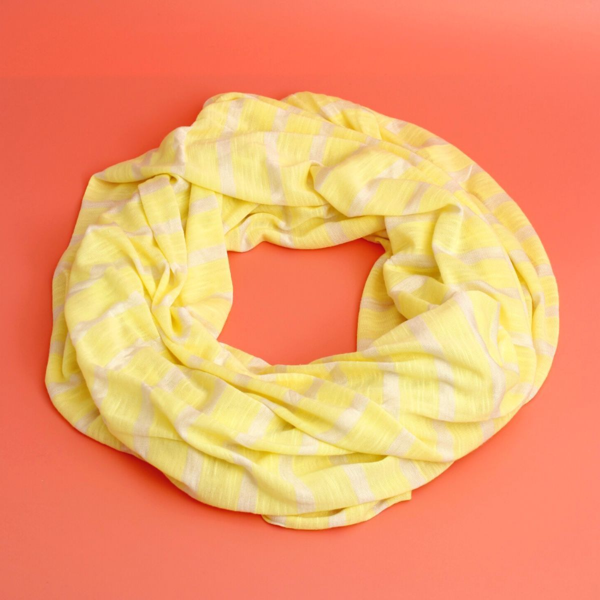 Yellow Striped Infinity Scarf|70 x 18.5 inches - Premium Wholesale Fashion Accessories from Pinktown - Just $11! Shop now at chiquestyles