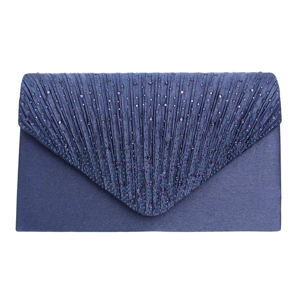Clutch Navy Ruched Bag for Women|5 x 8.5 x 2 inches - Premium Wholesale Fashion Accessories from Pinktown - Just $31! Shop now at chiquestyles