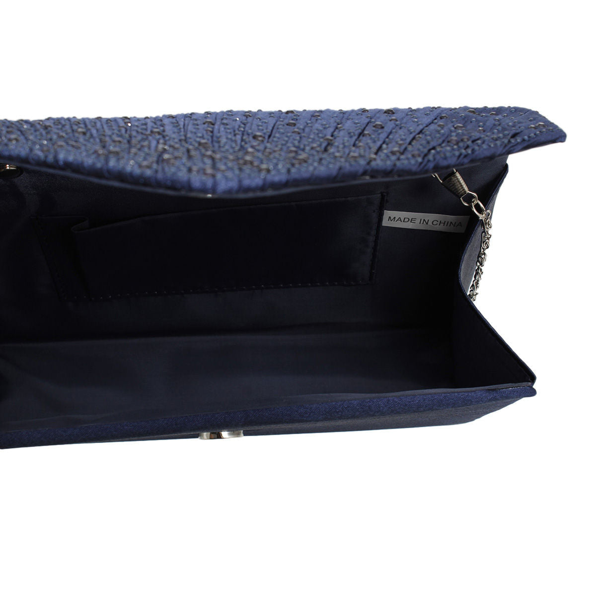 Clutch Navy Ruched Bag for Women|5 x 8.5 x 2 inches - Premium Wholesale Fashion Accessories from Pinktown - Just $31! Shop now at chiquestyles