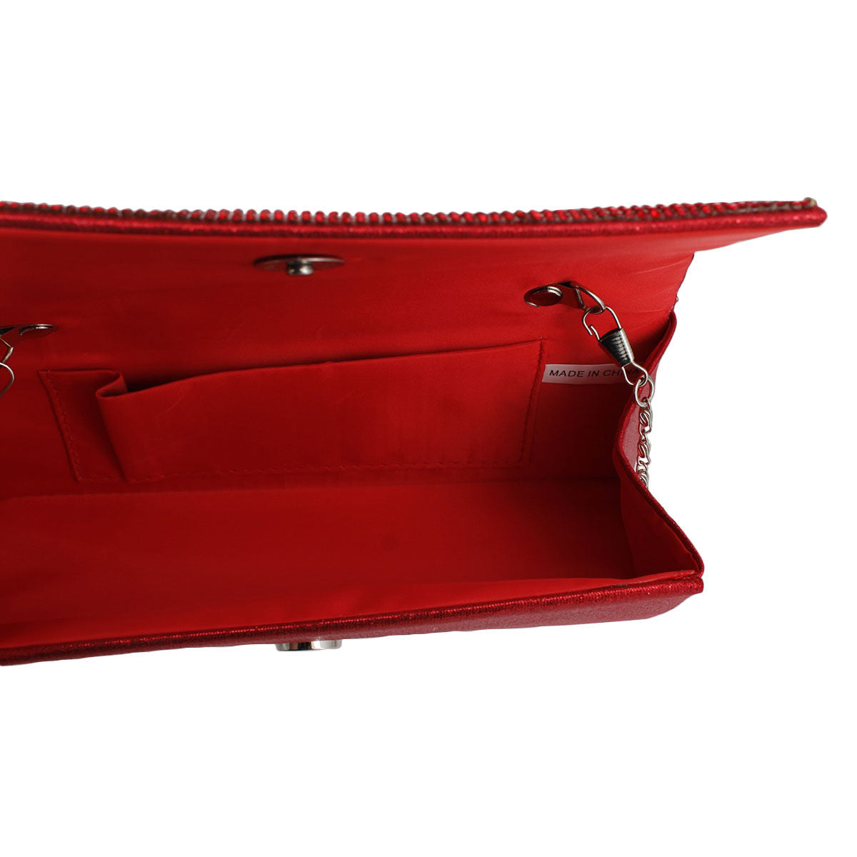 Clutch Red Rhinestone Evening Bag for Women|3.5 x 8 x 2 inches - Premium Wholesale Fashion Accessories from Pinktown - Just $31! Shop now at chiquestyles