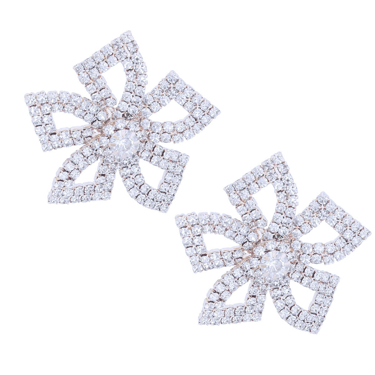 Silver Pave Stone Bow Studs|1.5 inches - Premium Wholesale Jewelry from Pinktown - Just $8! Shop now at chiquestyles