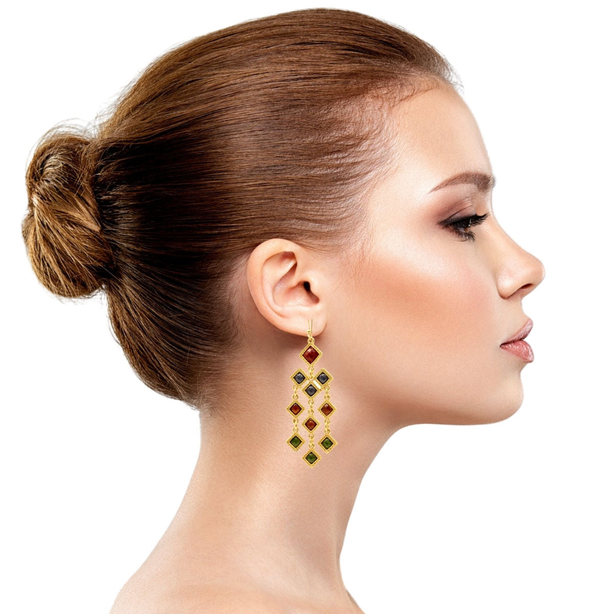 Gold Diamond Resin Earrings|2.5 inches - Premium Wholesale Jewelry from Pinktown - Just $6! Shop now at chiquestyles
