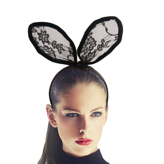 Black Lace Bunny Ears|Adjustable - Premium Wholesale Fashion Accessories from Pinktown - Just $9! Shop now at chiquestyles