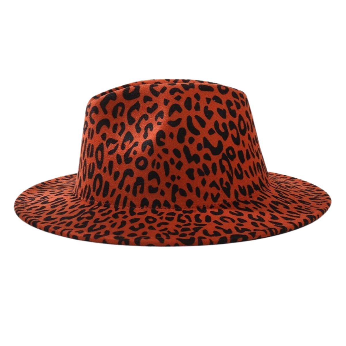 Rust Orange Leopard Fedora|One Size - Premium Wholesale Fashion Accessories from Pinktown - Just $22! Shop now at chiquestyles