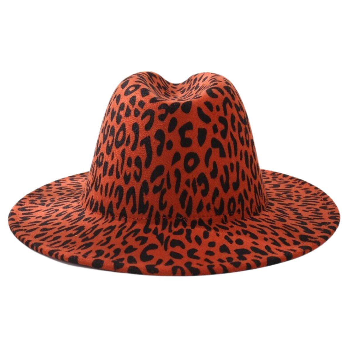 Rust Orange Leopard Fedora|One Size - Premium Wholesale Fashion Accessories from Pinktown - Just $22! Shop now at chiquestyles