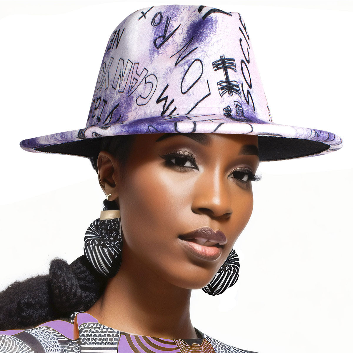 Purple Graffiti Tie Dye Fedora|One Size - Premium Wholesale Fashion Accessories from Pinktown - Just $22! Shop now at chiquestyles
