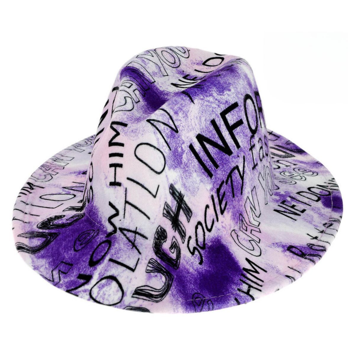 Purple Graffiti Tie Dye Fedora|One Size - Premium Wholesale Fashion Accessories from Pinktown - Just $22! Shop now at chiquestyles