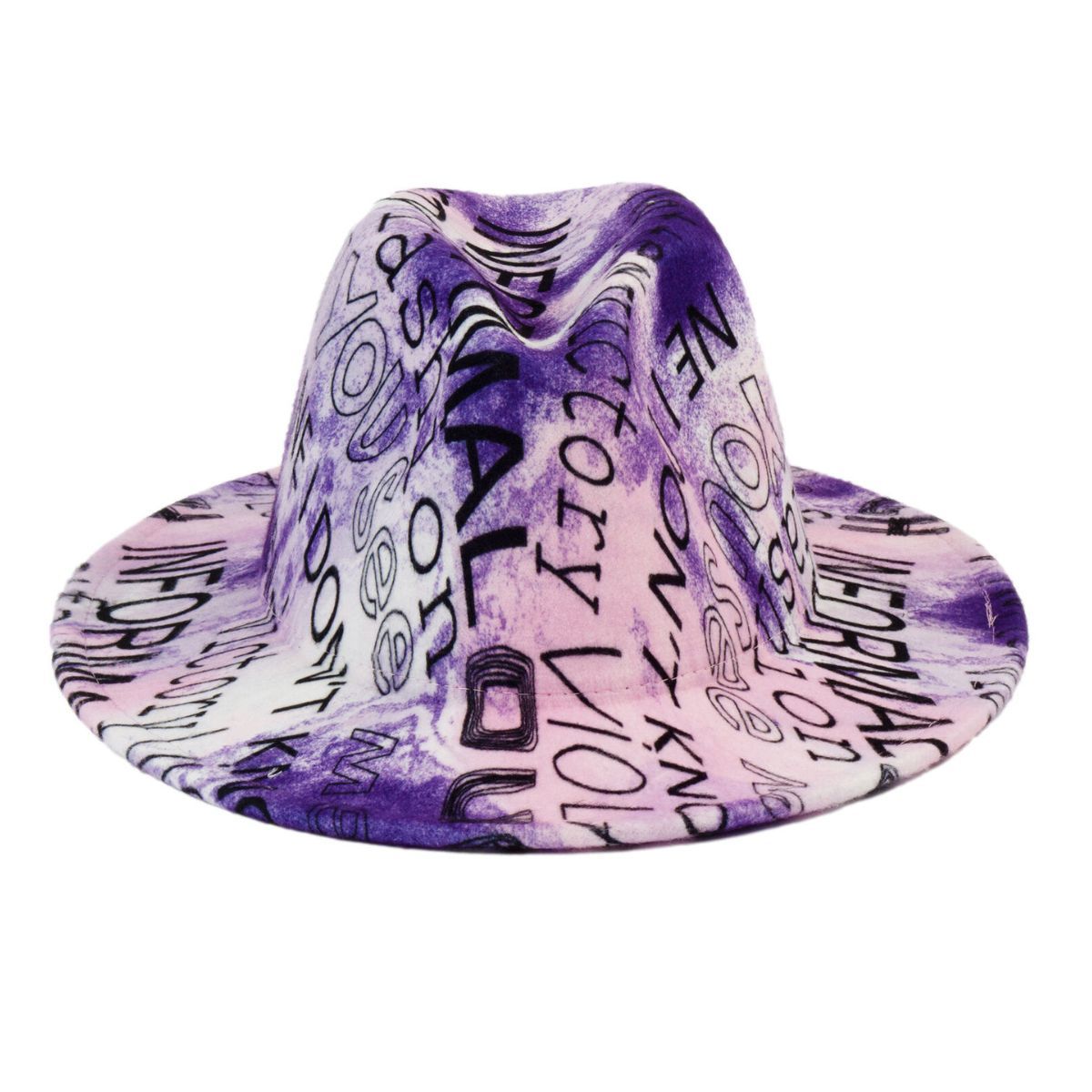 Purple Graffiti Tie Dye Fedora|One Size - Premium Wholesale Fashion Accessories from Pinktown - Just $22! Shop now at chiquestyles