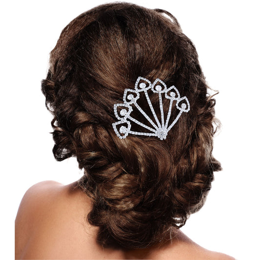 Rhinestone Hair Comb|3.75 x 3.25 inches - Premium Wholesale Fashion Accessories from Pinktown - Just $6! Shop now at chiquestyles