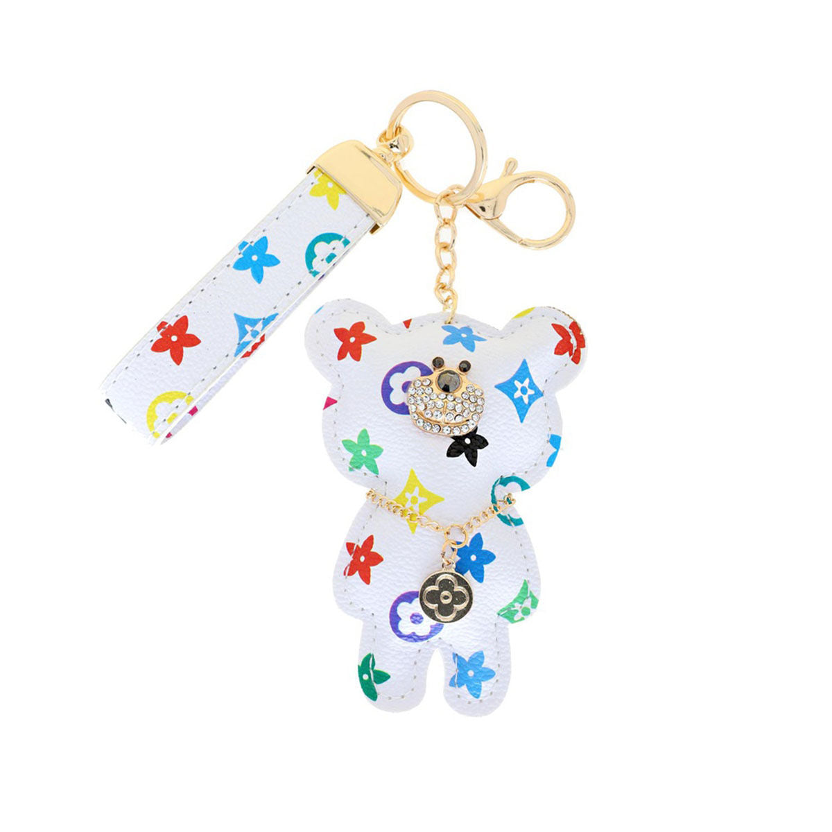 White Teddy Charm Keychain|6.35 x 3 inches - Premium Wholesale Fashion Accessories from Pinktown - Just $10! Shop now at chiquestyles
