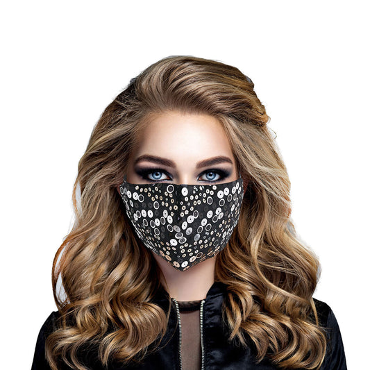 Silver Sequin Black Mask|Stretch to Fit - Premium Wholesale Fashion Accessories from Pinktown - Just $9! Shop now at chiquestyles