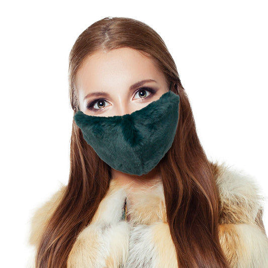 Green Faux Fur Mask|Stretch to Fit - Premium Wholesale Fashion Accessories from Pinktown - Just $9! Shop now at chiquestyles
