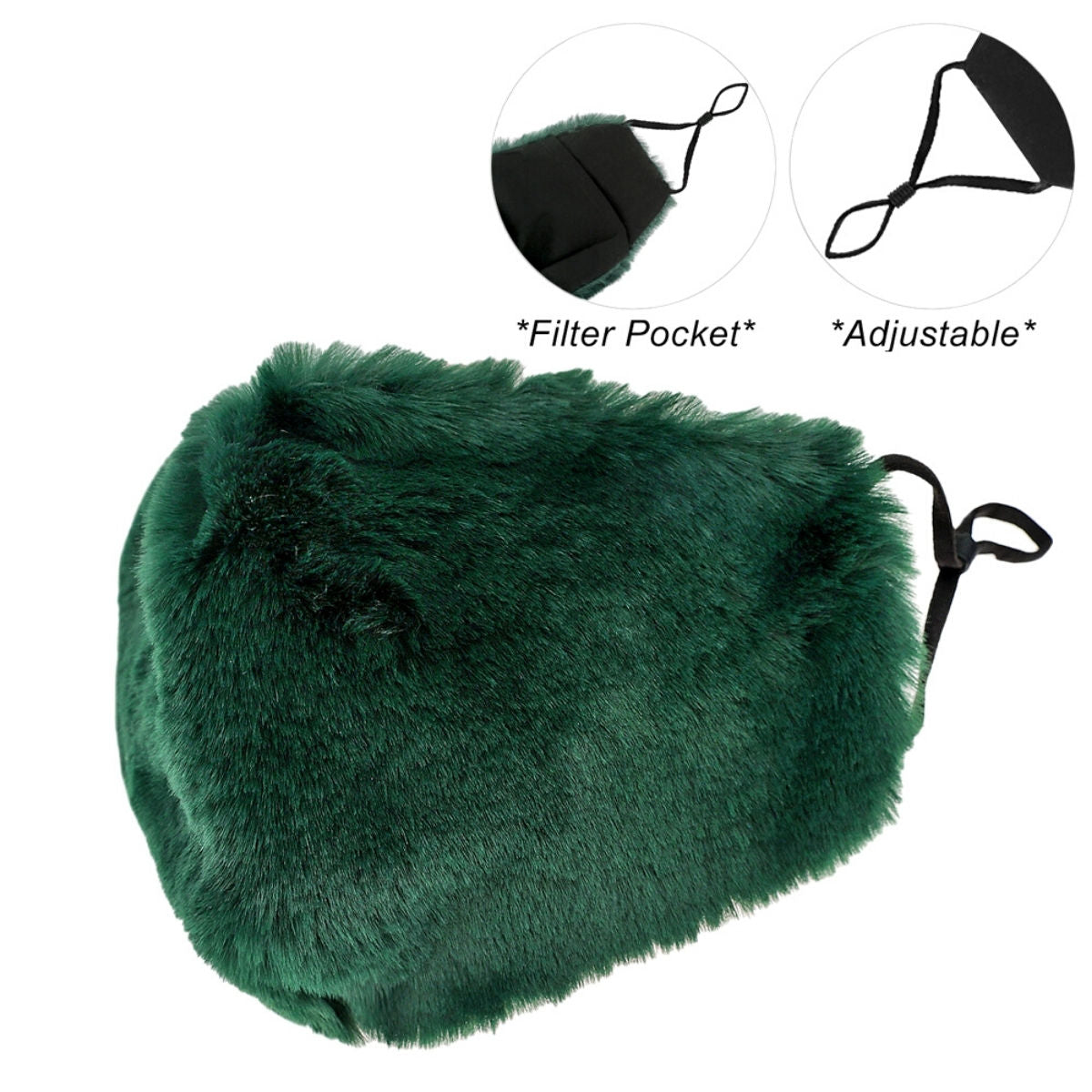 Green Faux Fur Mask|Stretch to Fit - Premium Wholesale Fashion Accessories from Pinktown - Just $9! Shop now at chiquestyles