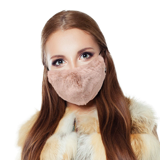 Light Brown Faux Fur Mask|Stretch to Fit - Premium Wholesale Fashion Accessories from Pinktown - Just $9! Shop now at chiquestyles