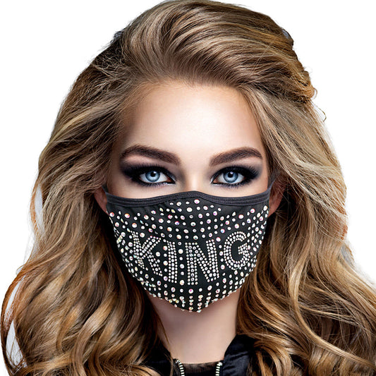 KING Rhinestone Fashion Mask|Stretch to Fit - Premium Wholesale Fashion Accessories from Pinktown - Just $14! Shop now at chiquestyles