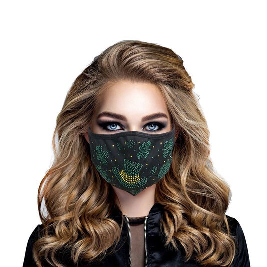 Green Shamrock Mask|Stretch to Fit - Premium Wholesale Fashion Accessories from Pinktown - Just $14! Shop now at chiquestyles