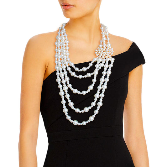 Cream Pearl Brooch Necklace|22 inches - Premium Wholesale Jewelry from Pinktown - Just $31! Shop now at chiquestyles