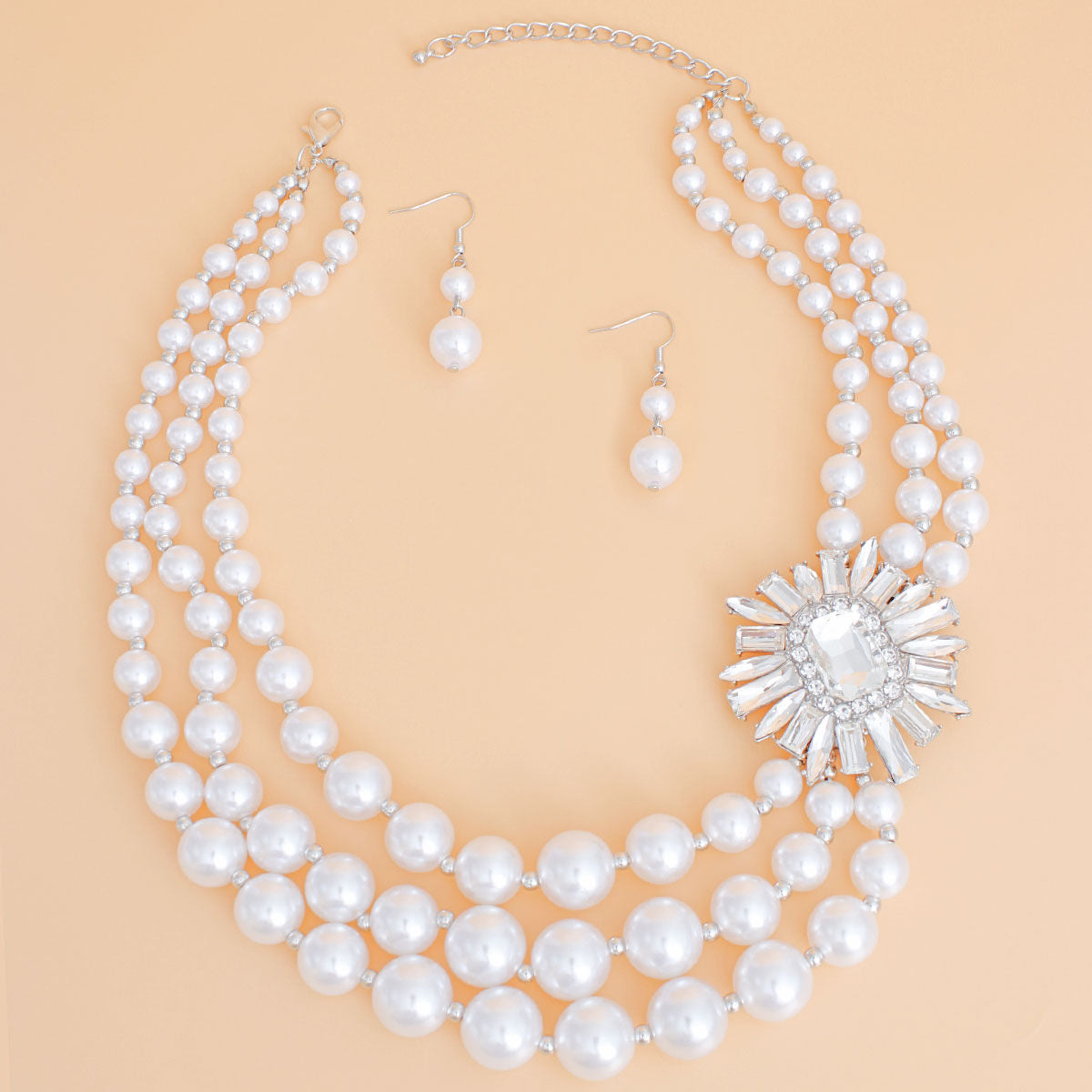 Pearl Necklace White Vintage Stone Set for Women - Premium Wholesale Jewelry from Pinktown - Just $19! Shop now at chiquestyles