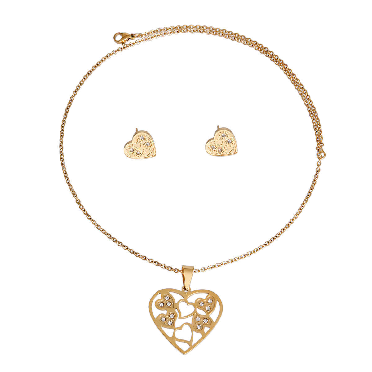 Gold Stainless Steel Filigree Heart Necklace|18 inches - Premium Wholesale Jewelry from Pinktown - Just $10! Shop now at chiquestyles