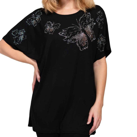 Bat Wing Sleeve T-Shirt Black Butterfly for Women - Premium Wholesale Boutique Clothing from Pinktown - Just $28! Shop now at chiquestyles
