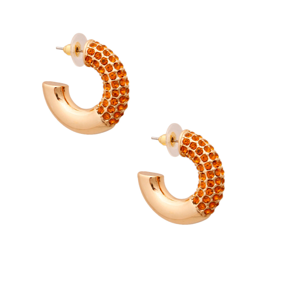 Topaz Rhinestone Thick Hoops|1.25 inches - Premium Wholesale Jewelry from Pinktown - Just $12! Shop now at chiquestyles