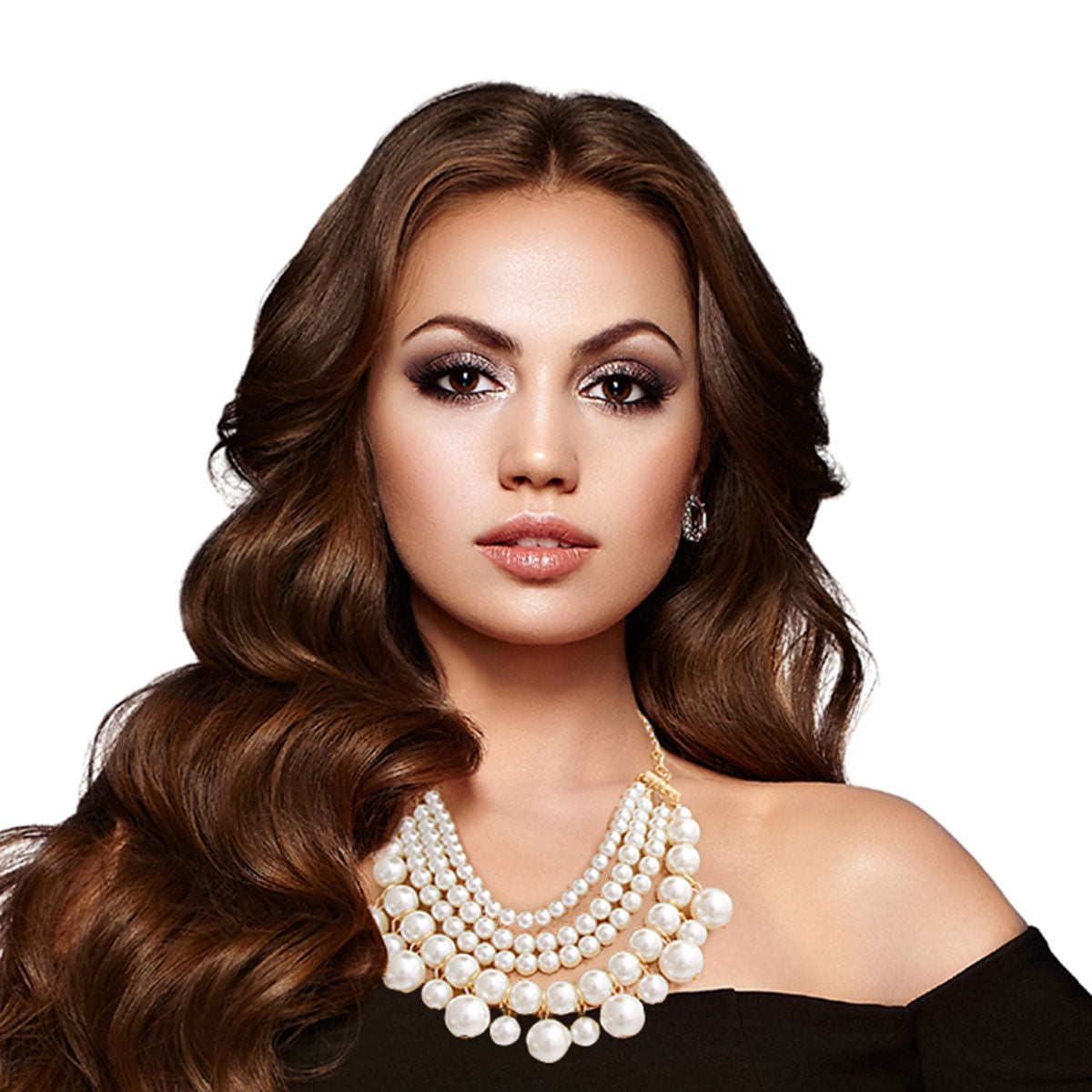 Cream Pearl 4 Layer Drop Necklace|18 inches - Premium Wholesale Jewelry from Pinktown - Just $15! Shop now at chiquestyles