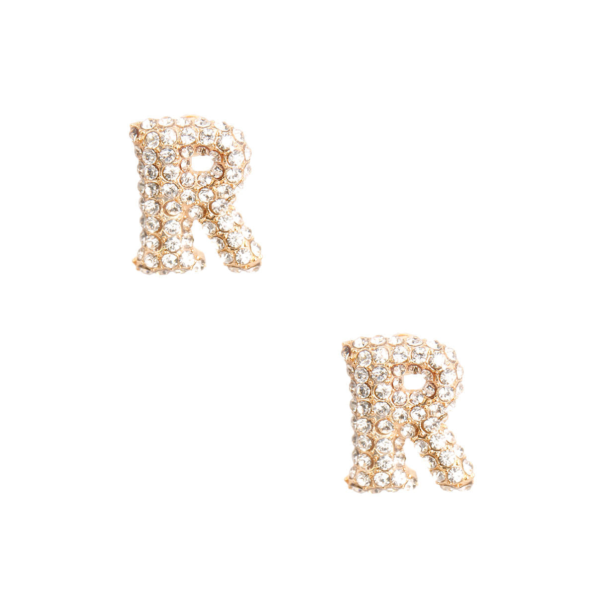 R Initial Rhinestone Studs|.85 inches - Premium Wholesale Jewelry from Pinktown - Just $11! Shop now at chiquestyles